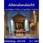 Plakat Abendandacht 30.08.2025 Koselitz